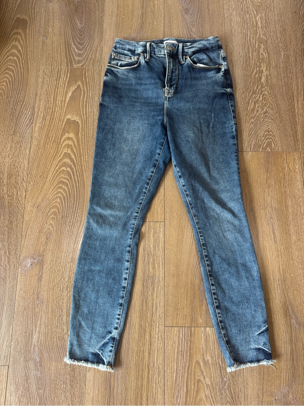 Good American Good Waist Skinny Cropped - Medium Blue